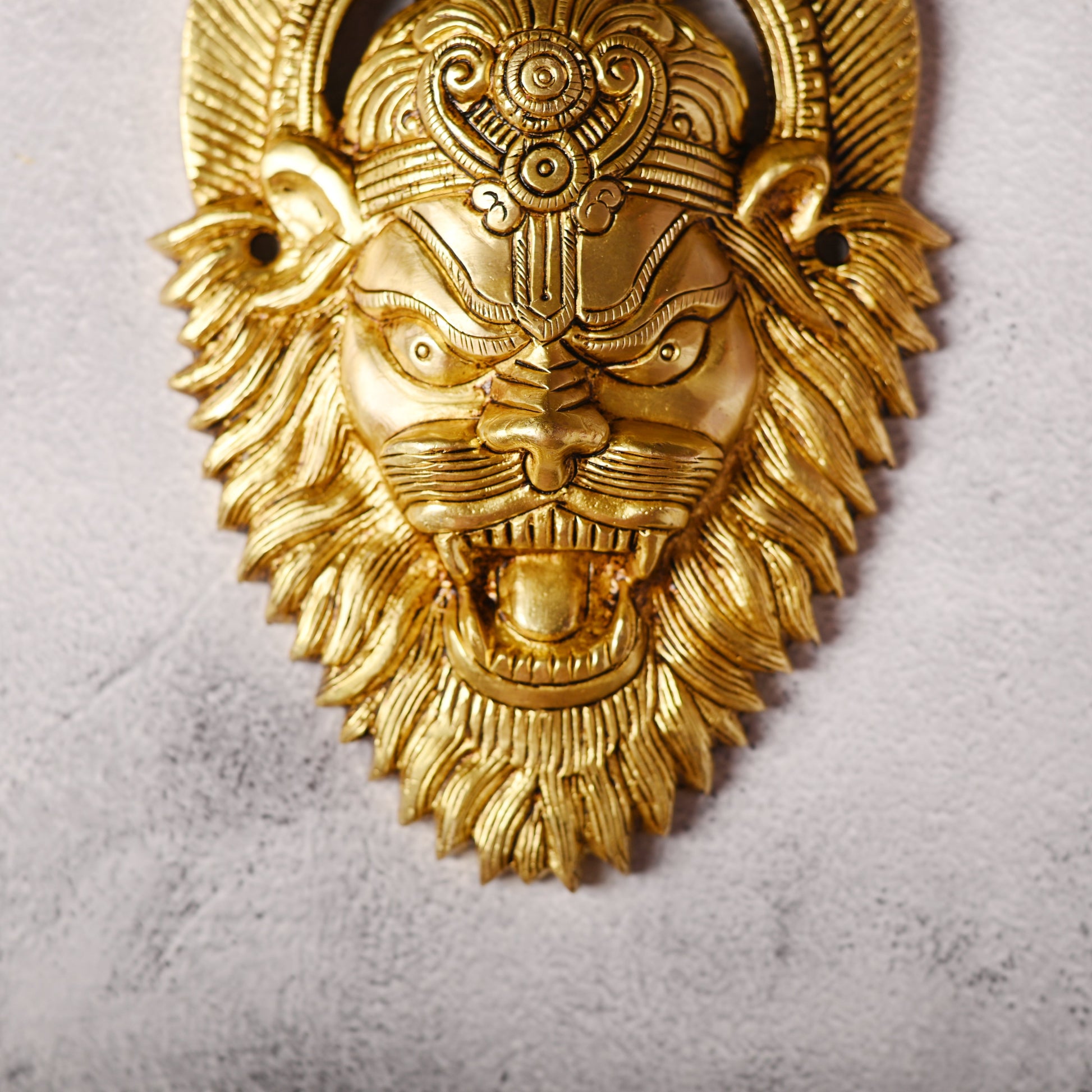 Brass Narasimha Face Wall Hanging (7.6 Inch)