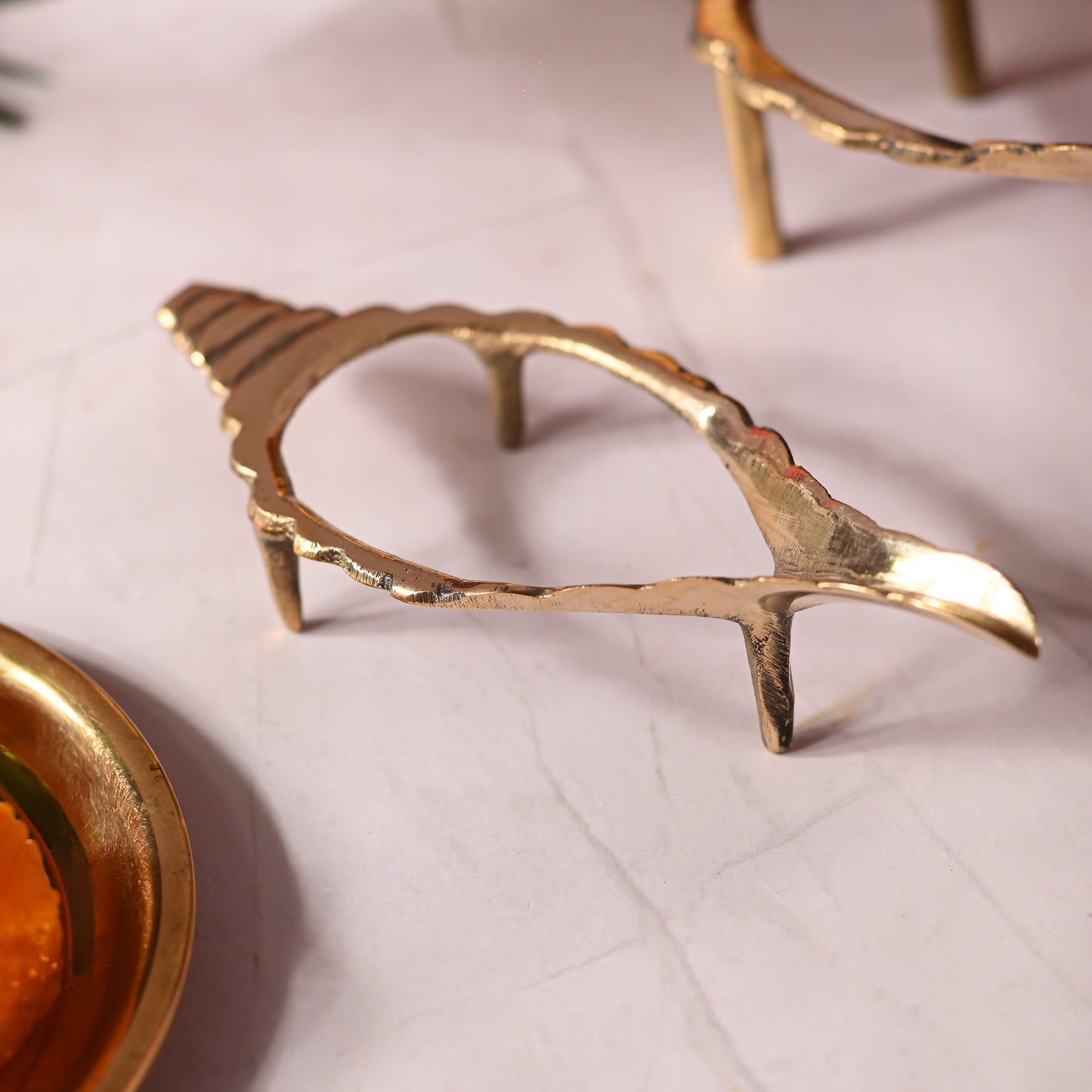 Brass Conch Stand Set