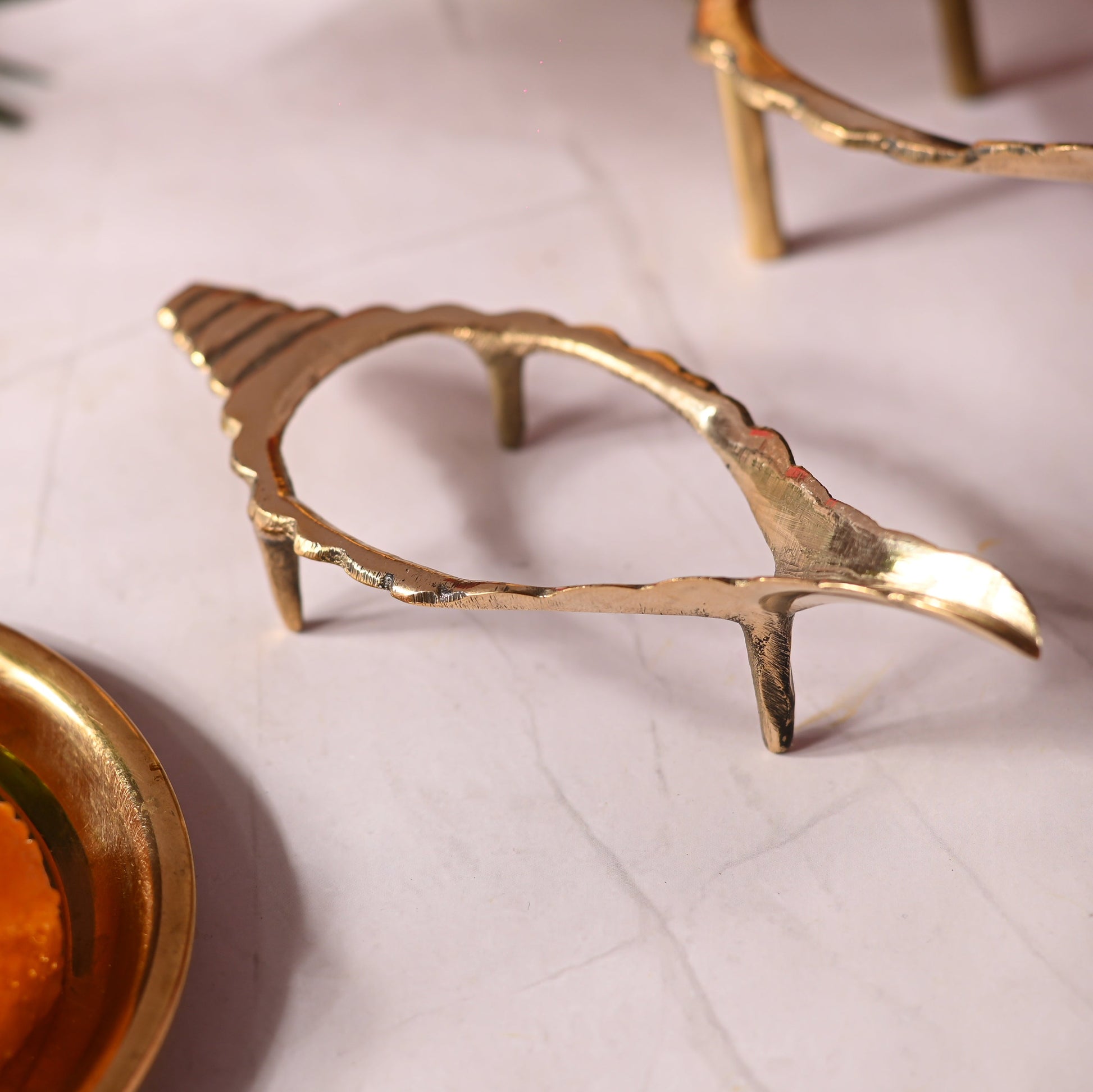 Brass Conch Stand Set