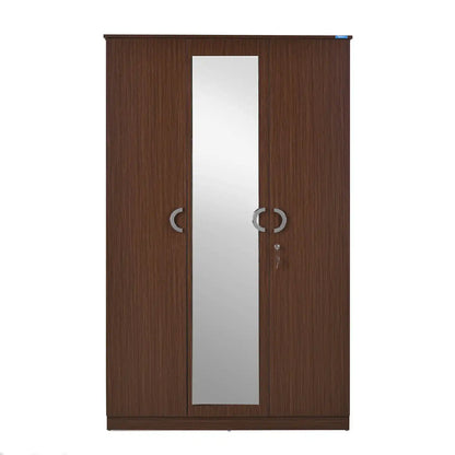 Nilkamal Massif 3 Door Wardrobe with Mirror (Legno Oak)