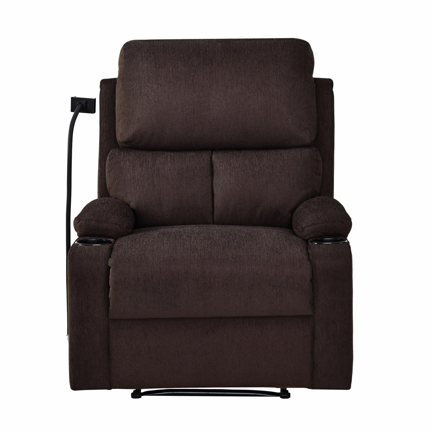 Nilkamal Matt 1 Seater Manual Recliner with Cup & Mobile Holder (Cocoa Brown)