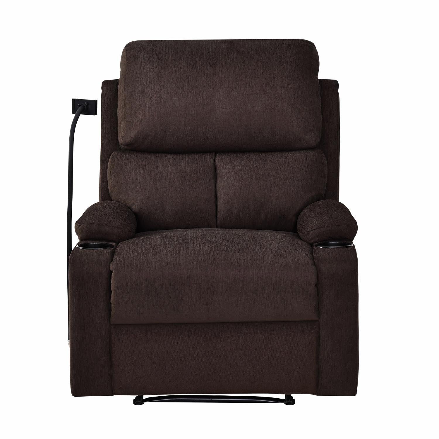 Nilkamal Matt 1 Seater Manual Recliner with Cup & Mobile Holder (Cocoa Brown)