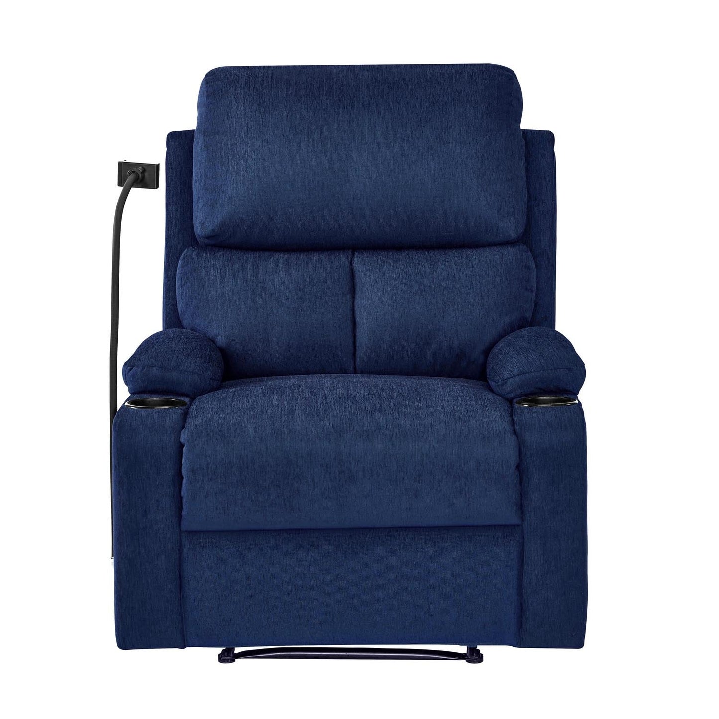 Nilkamal Matt 1 Seater Manual Recliner with Cup & Mobile Holder (Blue)