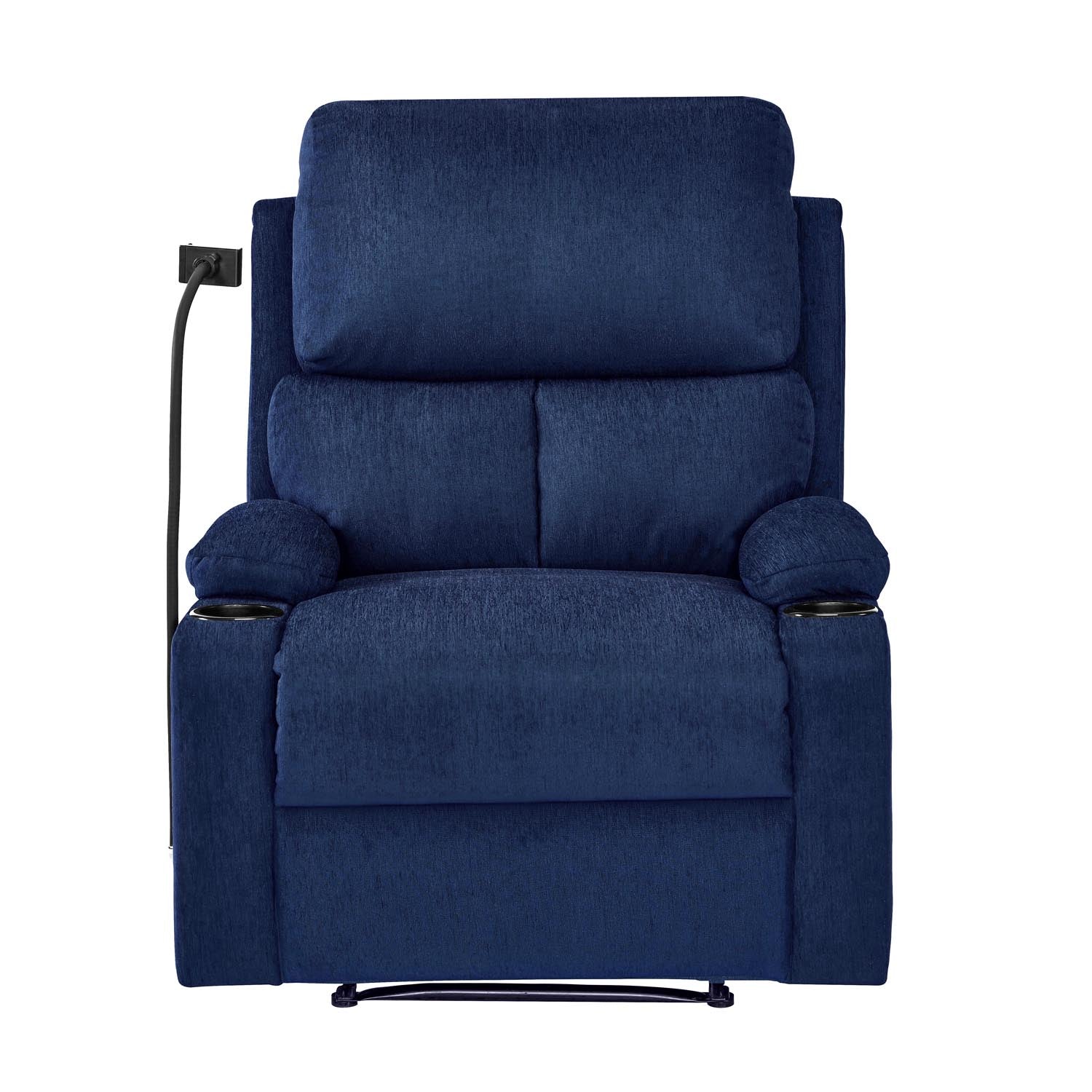 Nilkamal Matt 1 Seater Manual Recliner with Cup & Mobile Holder (Blue)