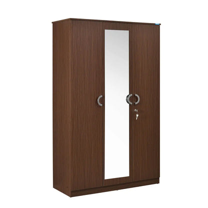 Nilkamal Massif 3 Door Wardrobe with Mirror (Legno Oak)