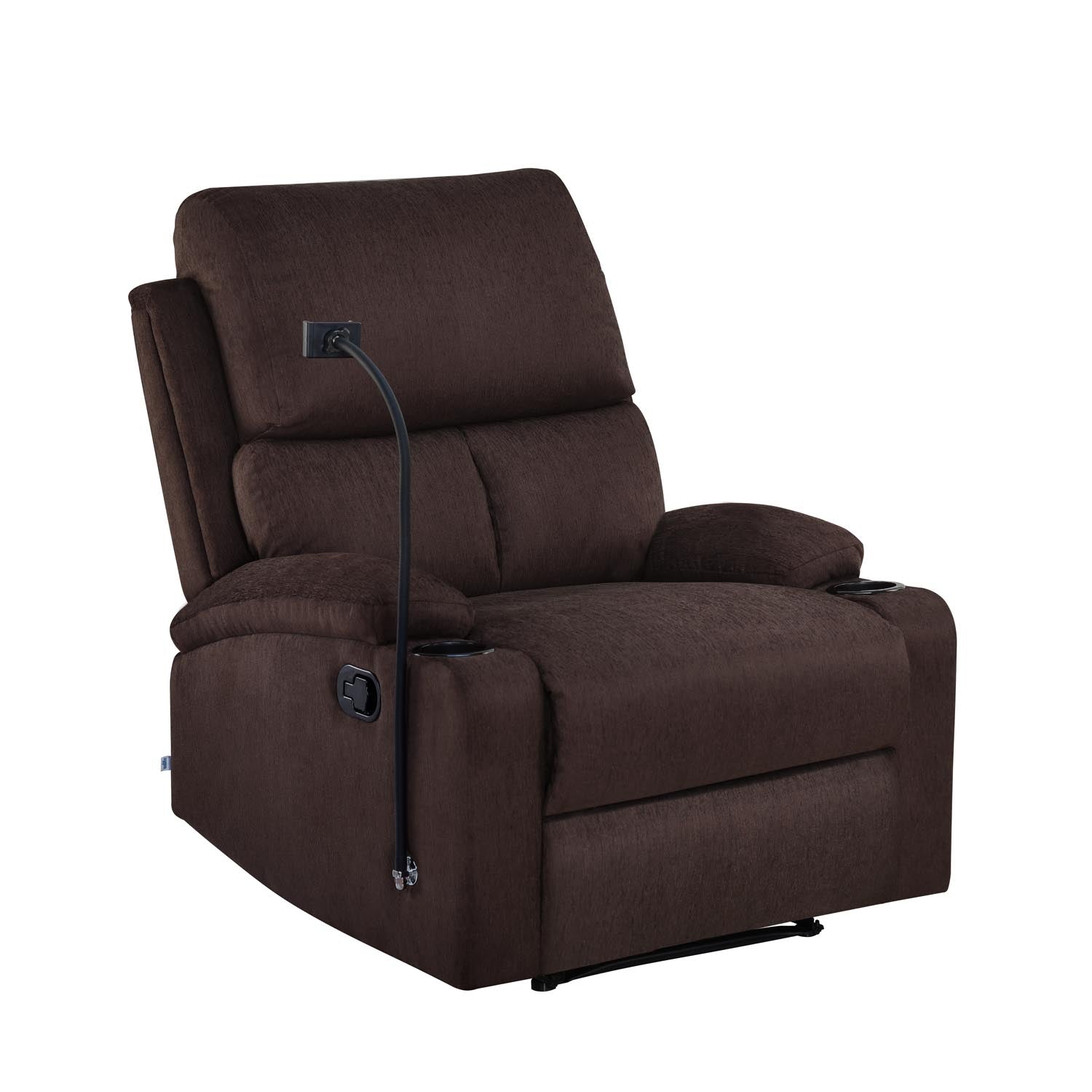 Nilkamal Matt 1 Seater Manual Recliner with Cup & Mobile Holder (Cocoa Brown)