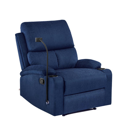 Nilkamal Matt 1 Seater Manual Recliner with Cup & Mobile Holder (Blue)