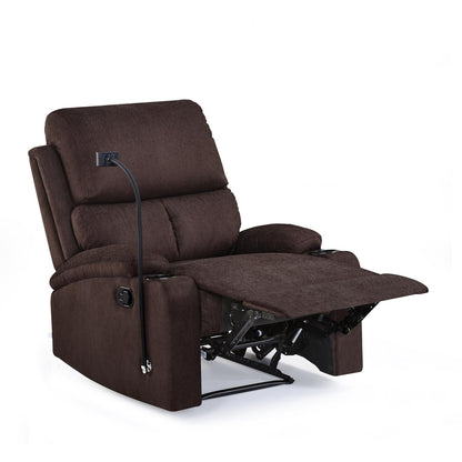 Nilkamal Matt 1 Seater Manual Recliner with Cup & Mobile Holder (Cocoa Brown)