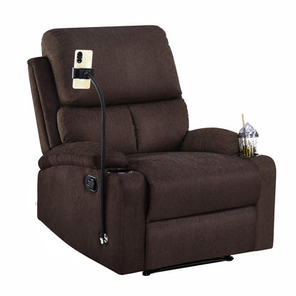 Nilkamal Matt 1 Seater Manual Recliner with Cup & Mobile Holder (Cocoa Brown)