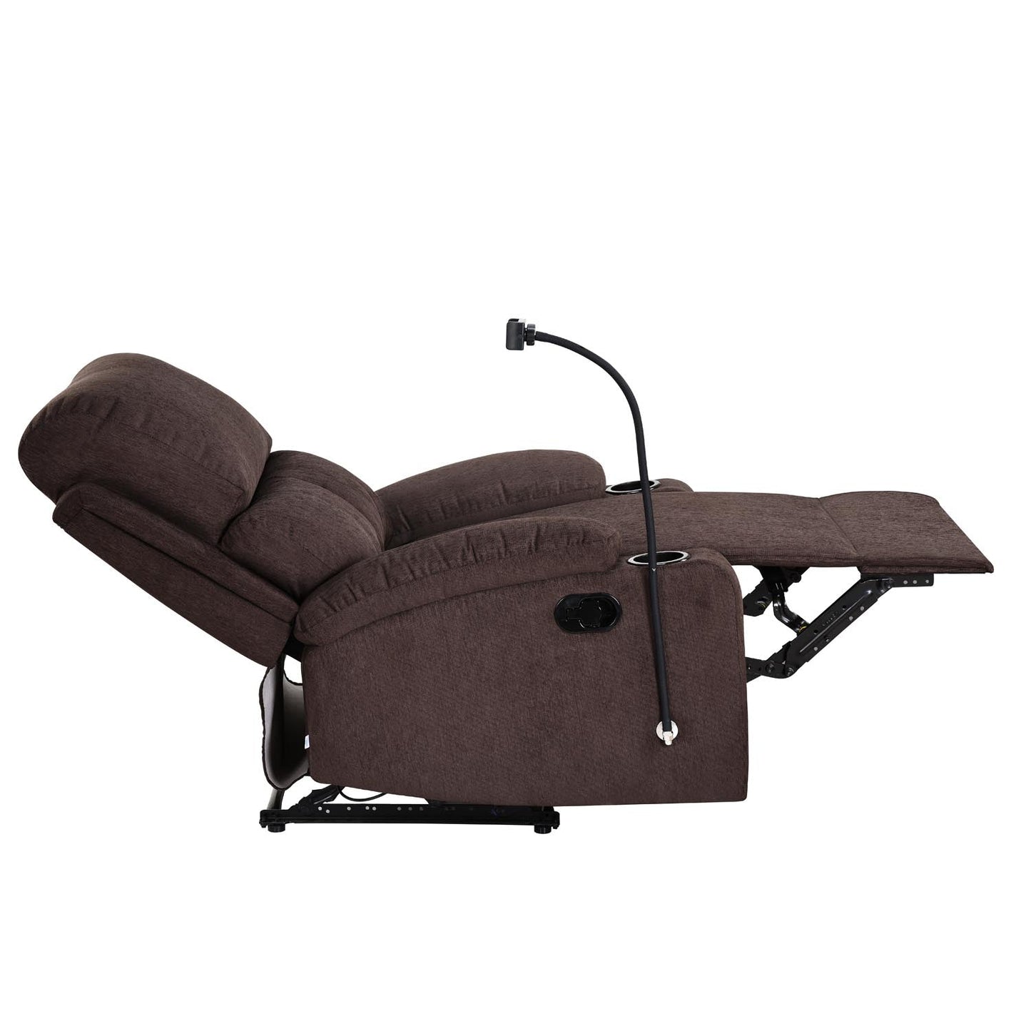 Nilkamal Matt 1 Seater Manual Recliner with Cup & Mobile Holder (Cocoa Brown)