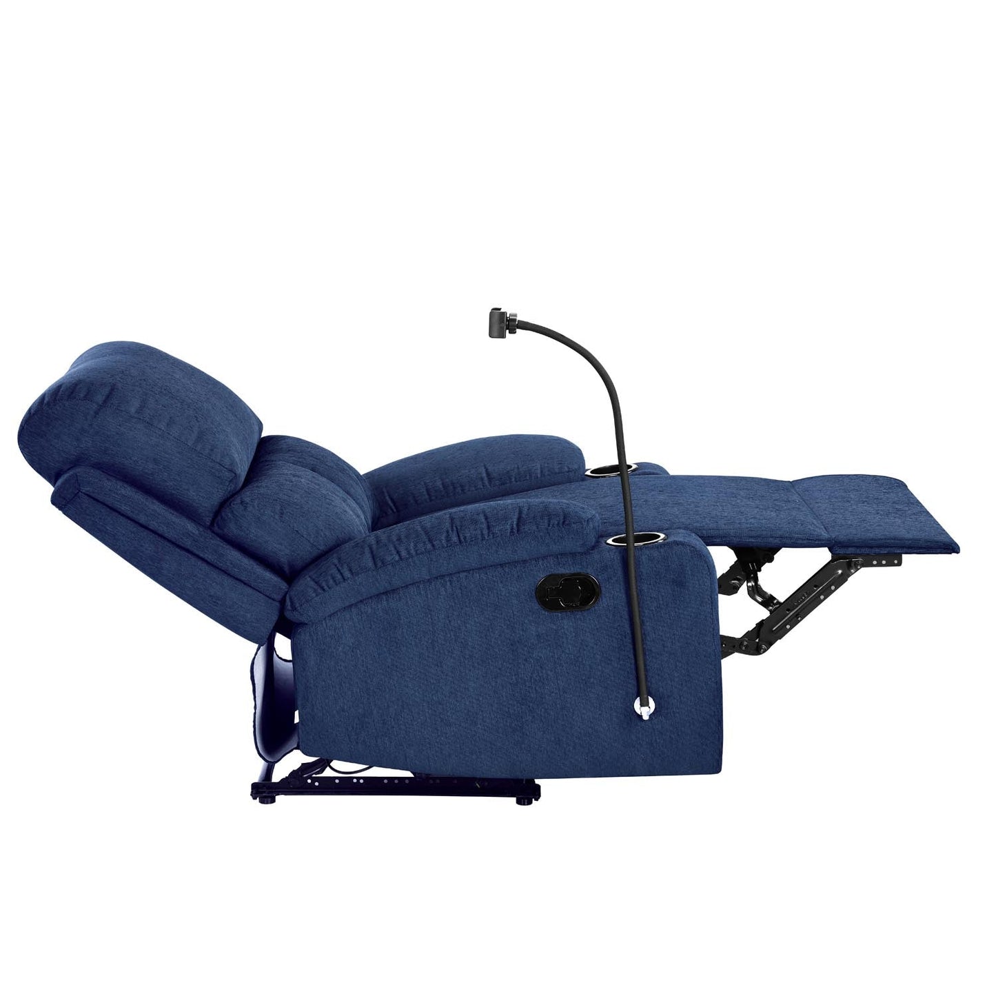 Nilkamal Matt 1 Seater Manual Recliner with Cup & Mobile Holder (Blue)