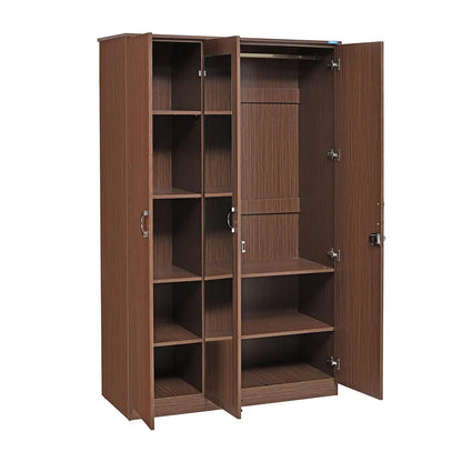 Nilkamal Massif 3 Door Wardrobe with Mirror (Legno Oak)