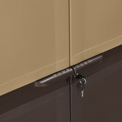 Nilkamal Freedom Mini Medium (FMM Duet) Plastic Storage Cabinet (Rattan Dark Beige & Weather Brown)