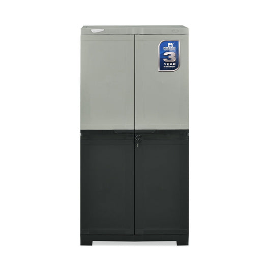 Nilkamal Freedom Mini Medium (FMM Duet) Plastic Storage Cabinet (Haze Grey/Charcoal Grey)