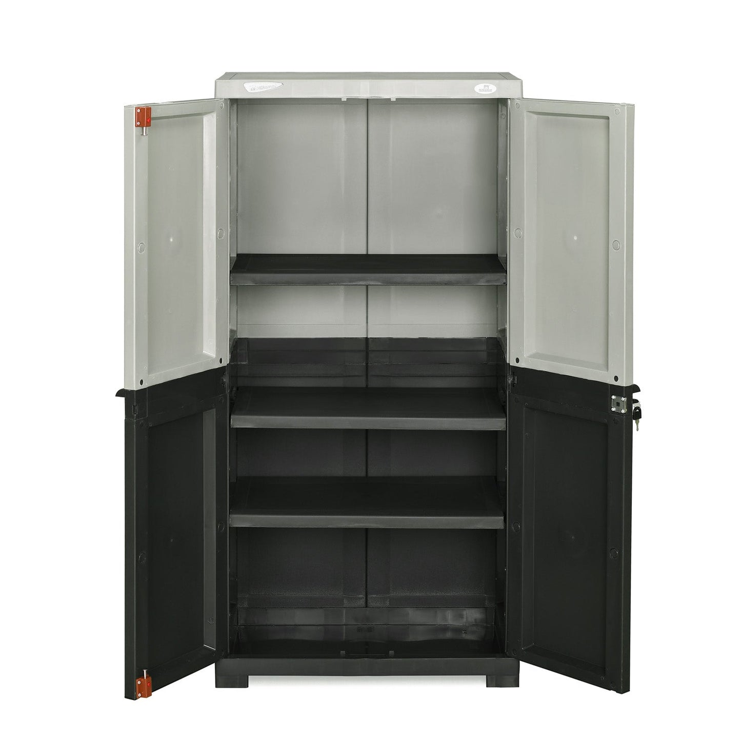 Nilkamal Freedom Mini Medium (FMM Duet) Plastic Storage Cabinet (Haze Grey/Charcoal Grey)