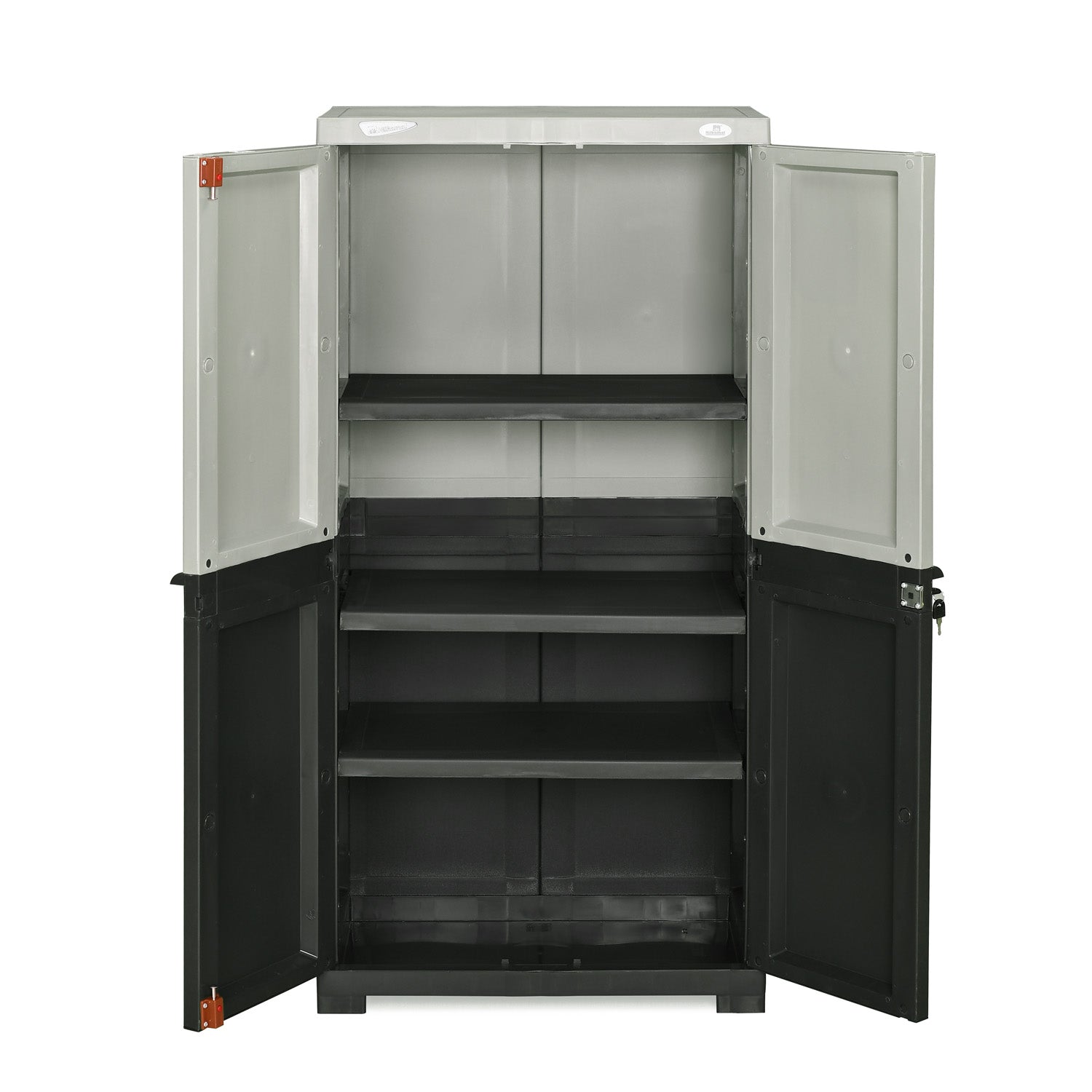 Nilkamal Freedom Mini Medium (FMM Duet) Plastic Storage Cabinet (Haze Grey/Charcoal Grey)