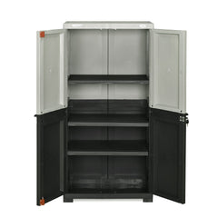 Nilkamal Freedom Mini Medium (FMM Duet) Plastic Storage Cabinet (Haze Grey/Charcoal Grey)