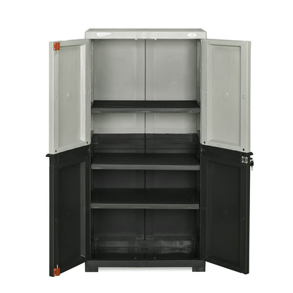 Nilkamal Freedom Mini Medium (FMM Duet) Plastic Storage Cabinet (Haze Grey/Charcoal Grey)