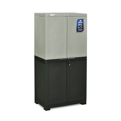 Nilkamal Freedom Mini Medium (FMM Duet) Plastic Storage Cabinet (Haze Grey/Charcoal Grey)