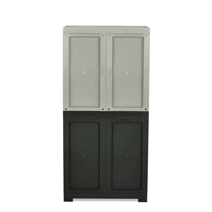 Nilkamal Freedom Mini Medium (FMM Duet) Plastic Storage Cabinet (Haze Grey/Charcoal Grey)