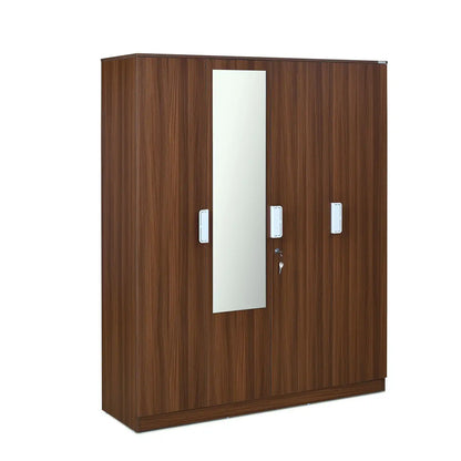 Nilkamal Joyce 4 Door Wardrobe With Mirror (Classic Walnut)
