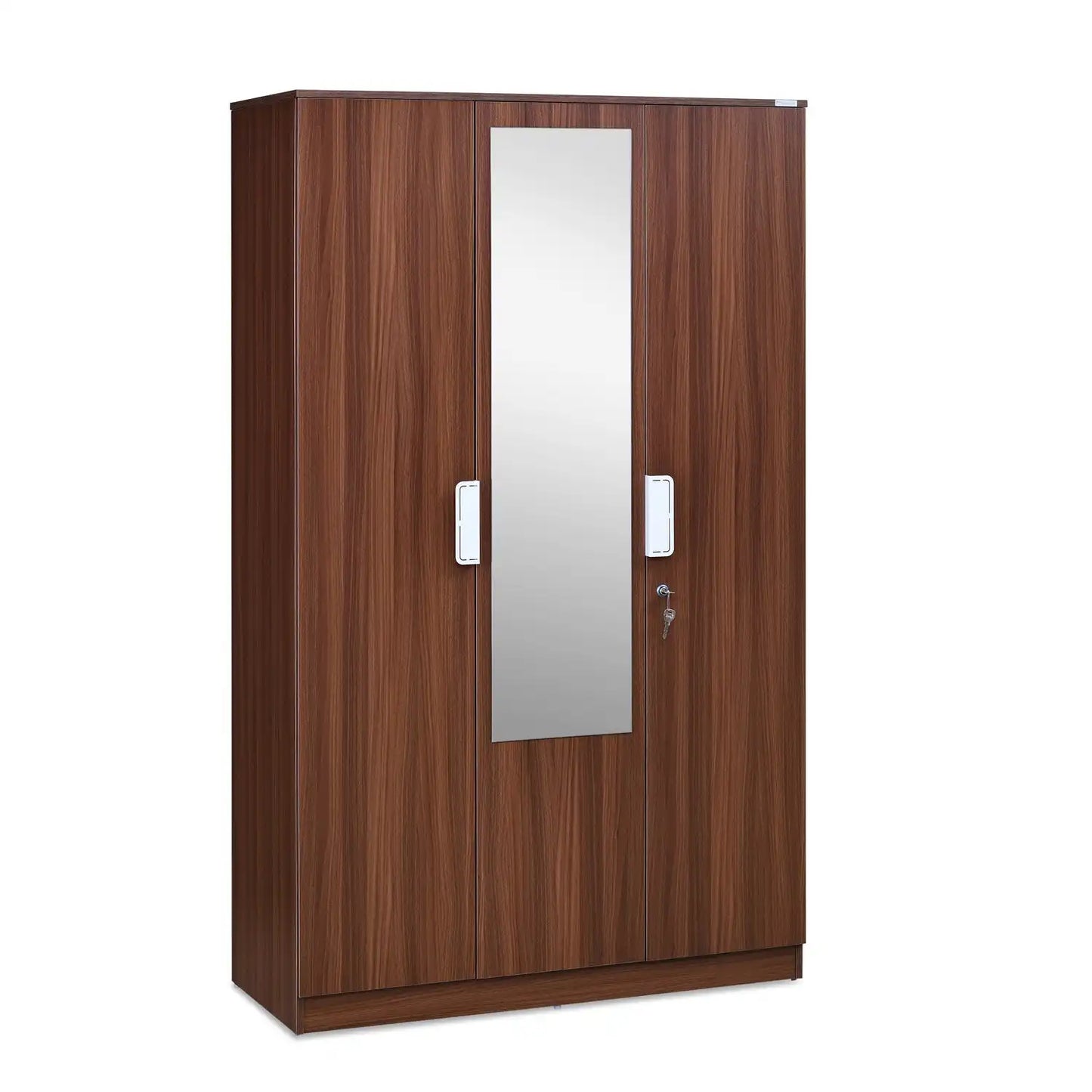 Nilkamal Joyce 3 Door Wardrobe With Mirror (Classic Walnut)