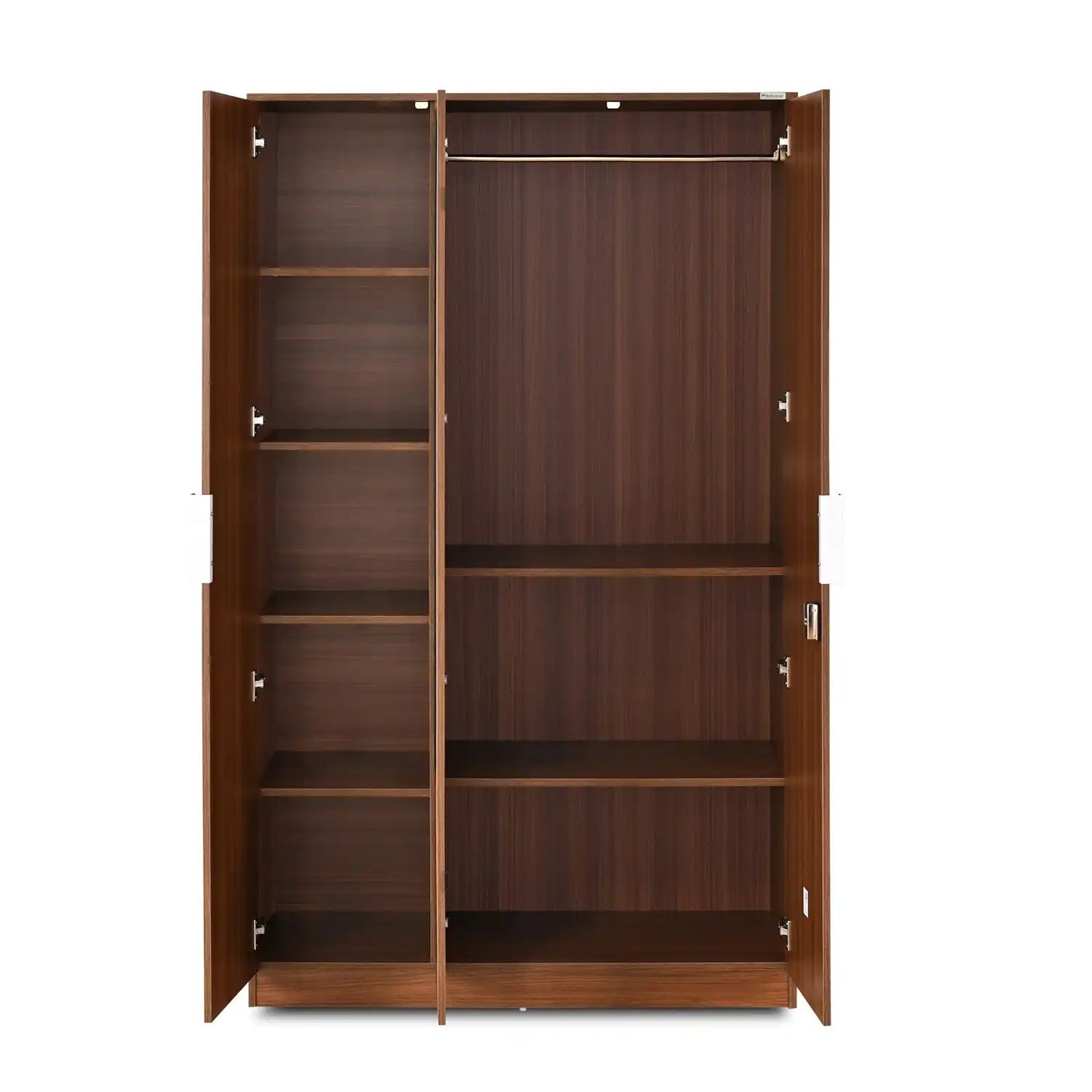 Nilkamal Joyce 3 Door Wardrobe With Mirror (Classic Walnut)