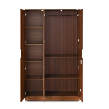 Nilkamal Joyce 3 Door Wardrobe With Mirror (Classic Walnut)