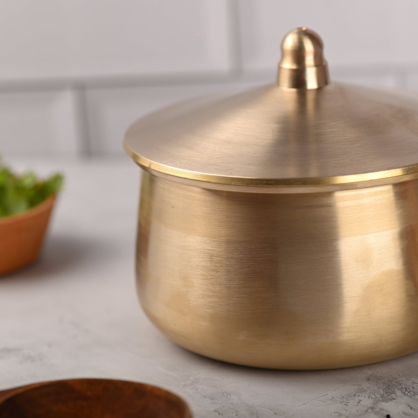 Brass Royal Serving Bowl with Lid – Traditional Brassware (5 Inch)