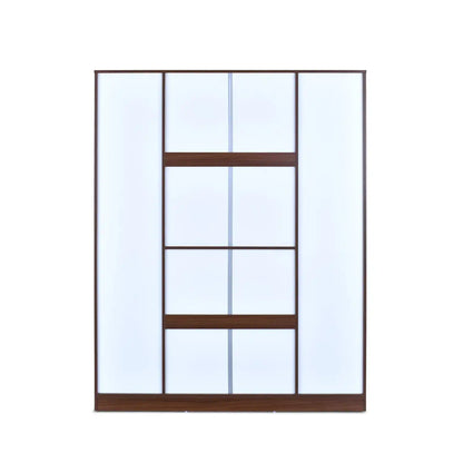 Nilkamal Joyce 4 Door Wardrobe With Mirror (Classic Walnut)