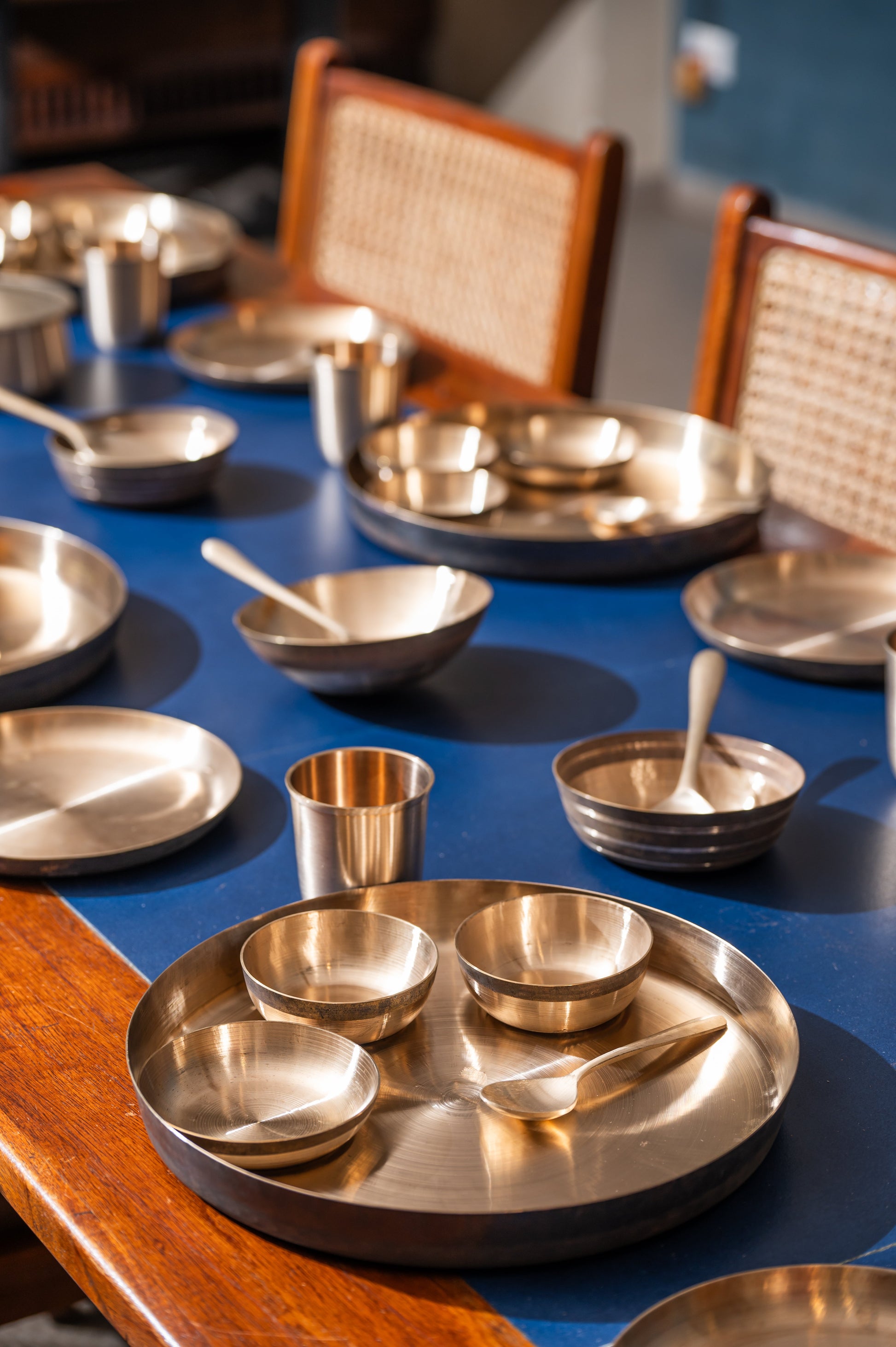 Kansa Thali Set – 50 Pieces for Family Dining