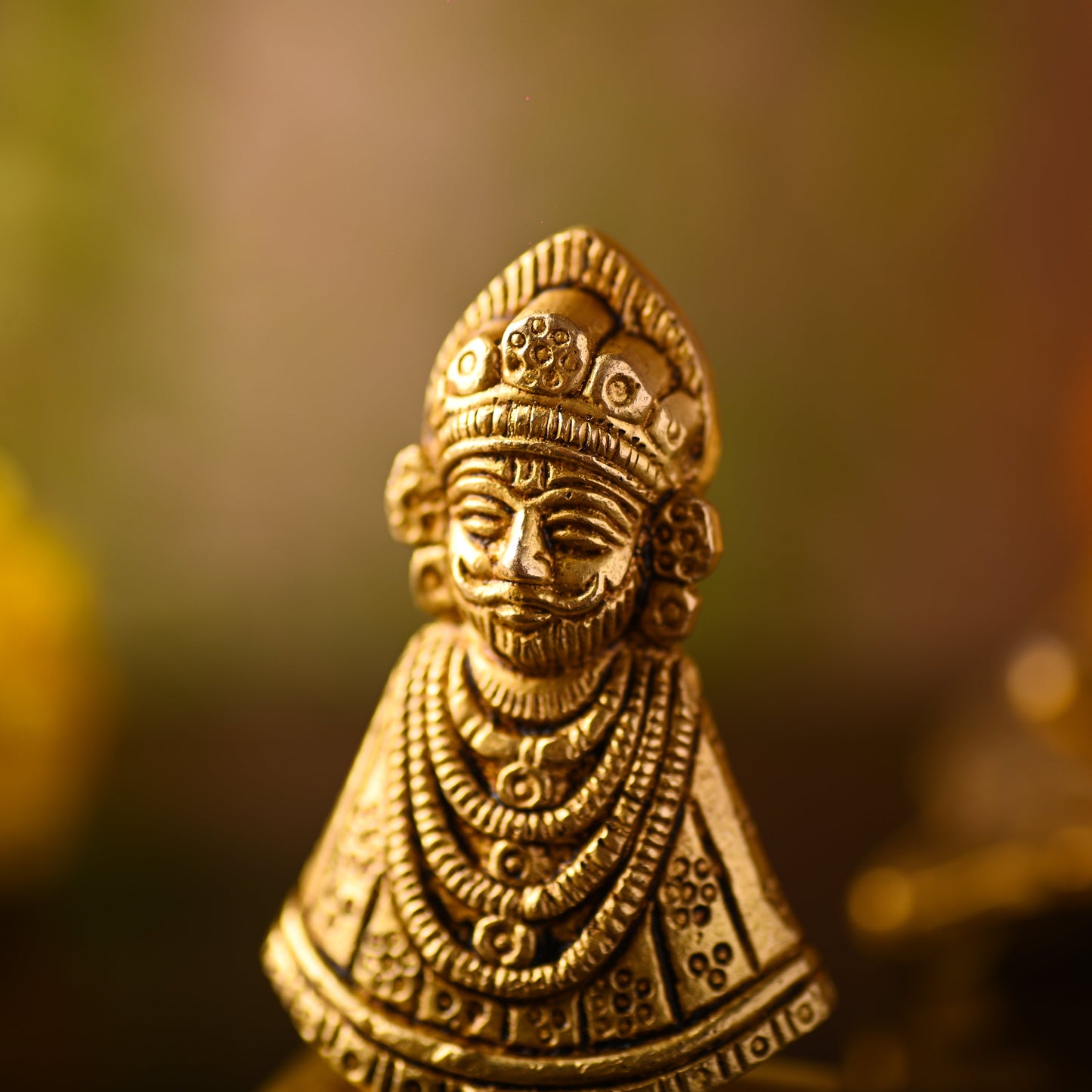 Brass Khatushyam Ji Idol – Handmade Premium Brass Decor (2.8 Inch)