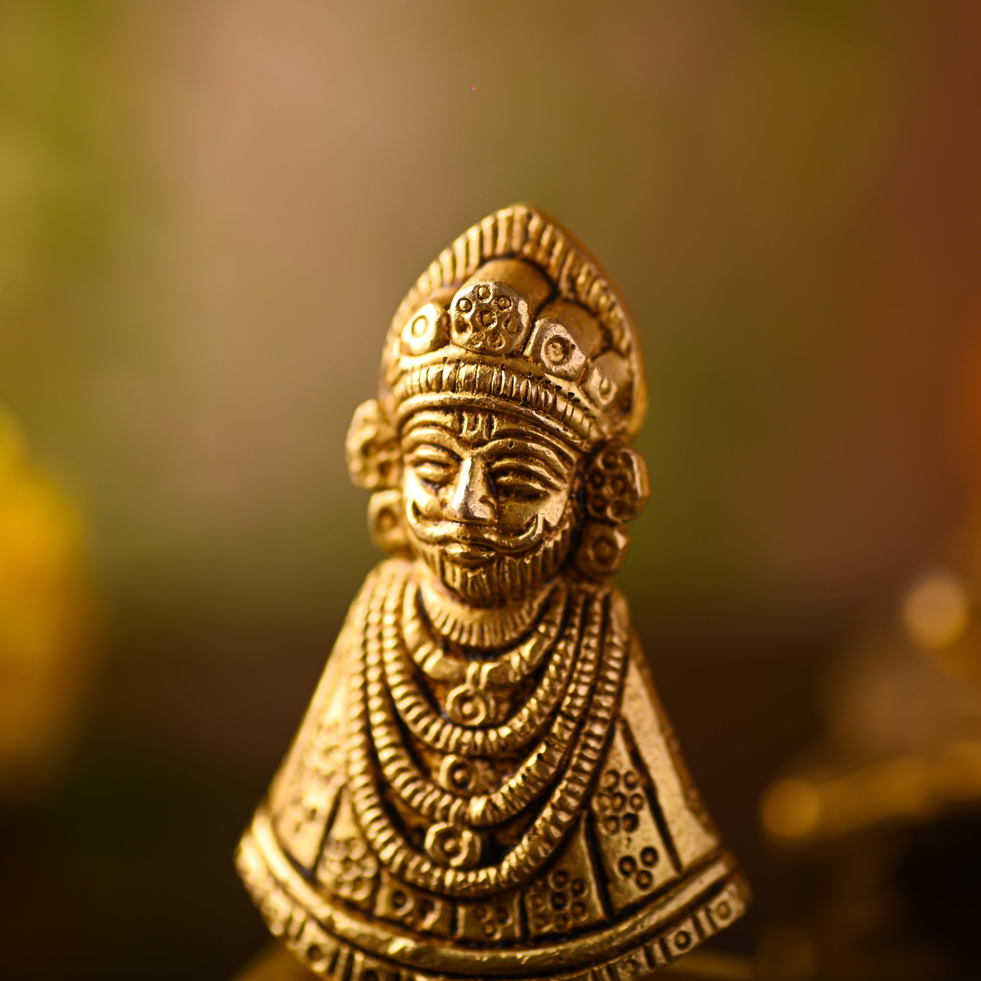 Brass Khatushyam Ji Idol – Handmade Premium Brass Decor (2.8 Inch)