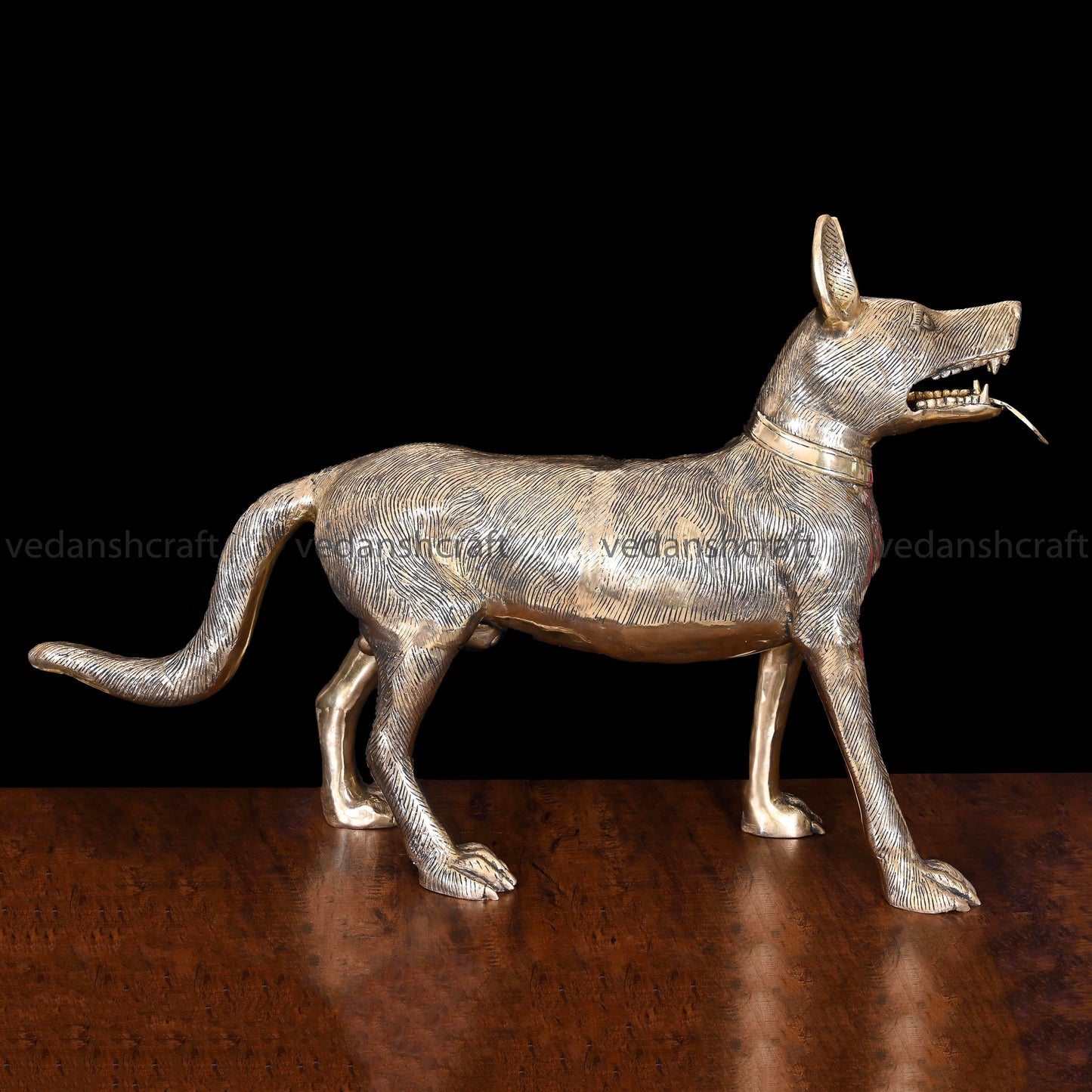 Brass Majestic Dog Figurine (24.5 Inch)