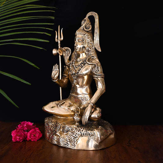 Brass Lord Shiva Idol (18.5 Inch)