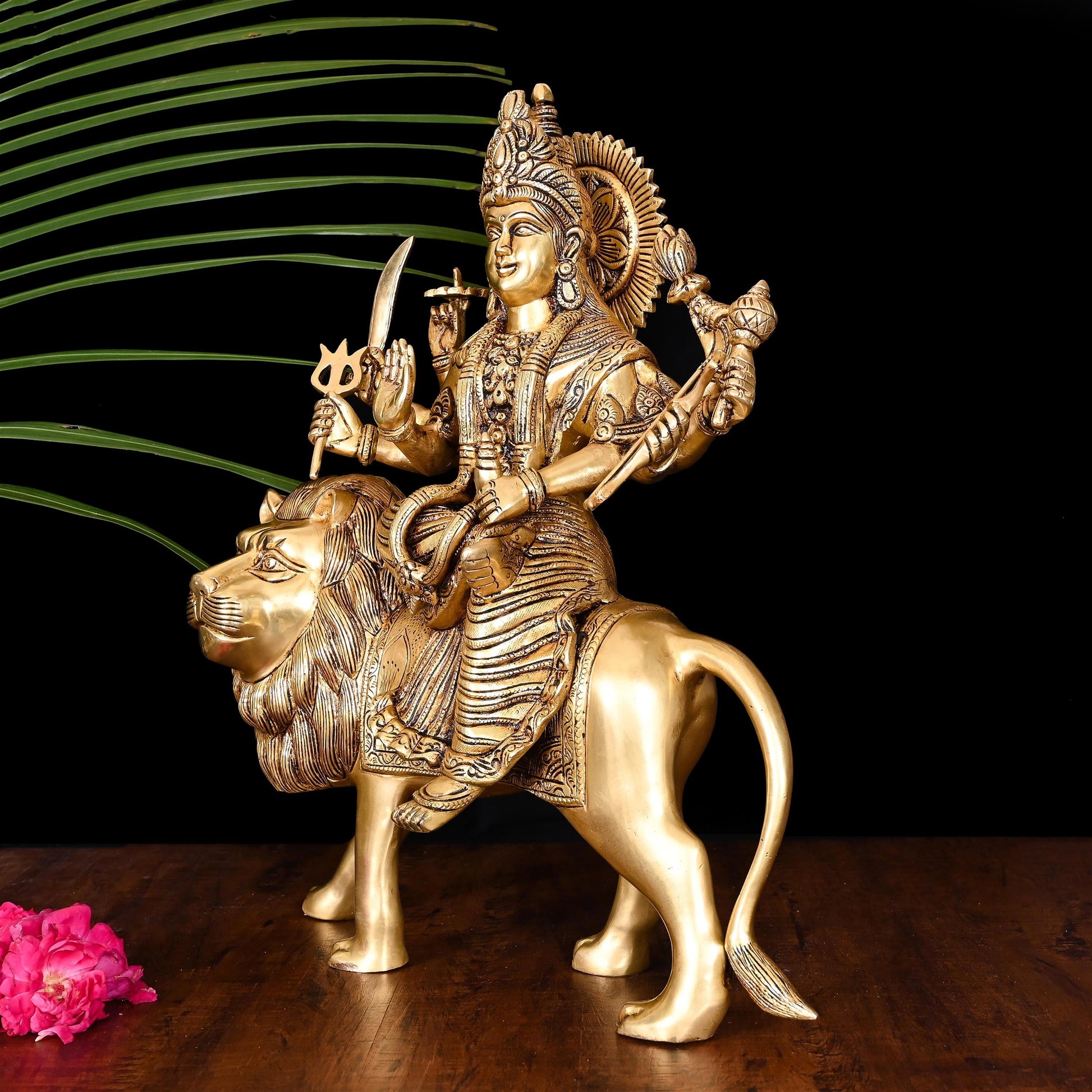 Brass Goddess Durga Superfine Idol (16.5 Inch)