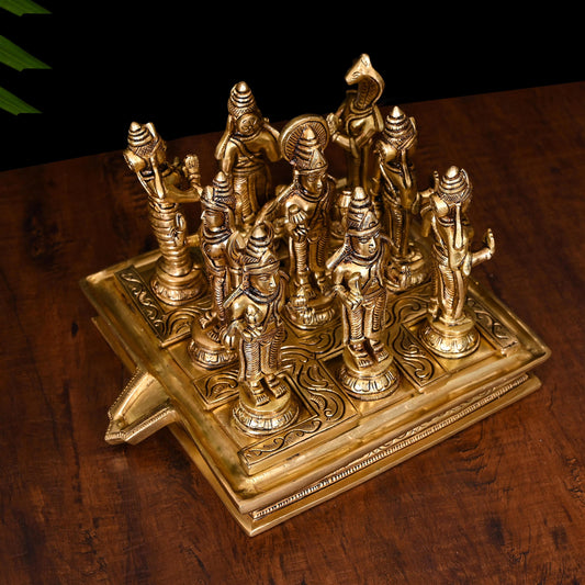 Brass Superfine Navagraha Idols Set (7 Inch)