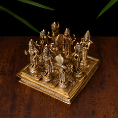 Brass Superfine Navagraha Idols Set (7 Inch)