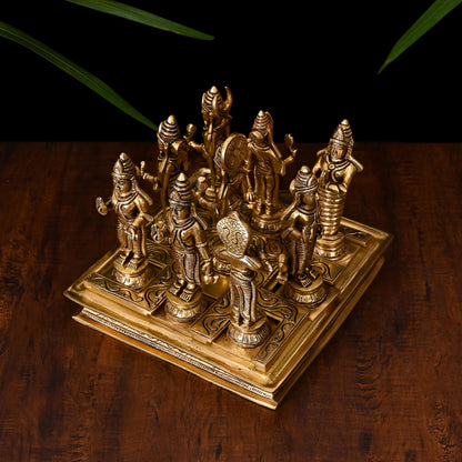 Brass Superfine Navagraha Idols Set (7 Inch)
