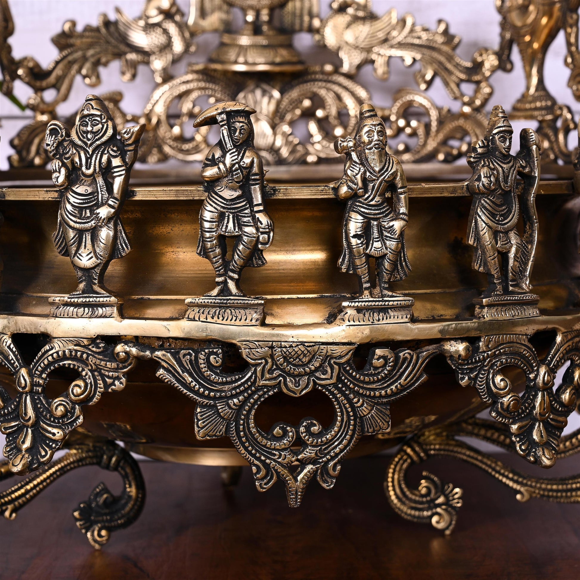 Brass Traditional Dashavatara /Vishnu Avatar Urli (16.5 Inch)