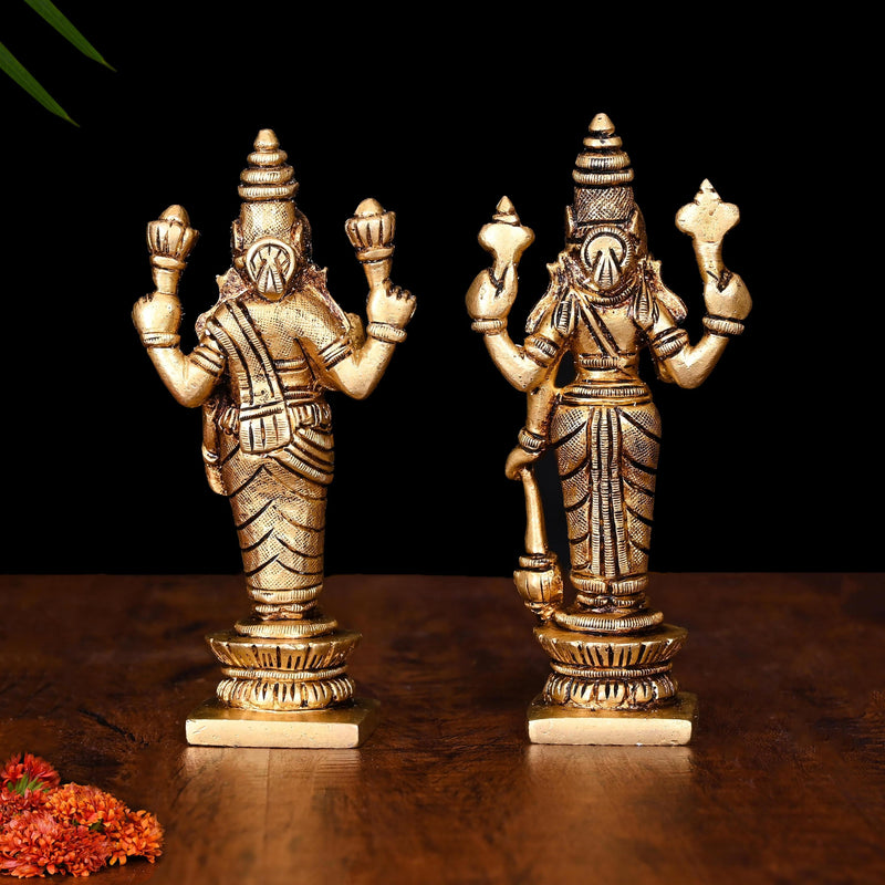 Brass Vishnu Lakshmi Set (5 Inch)