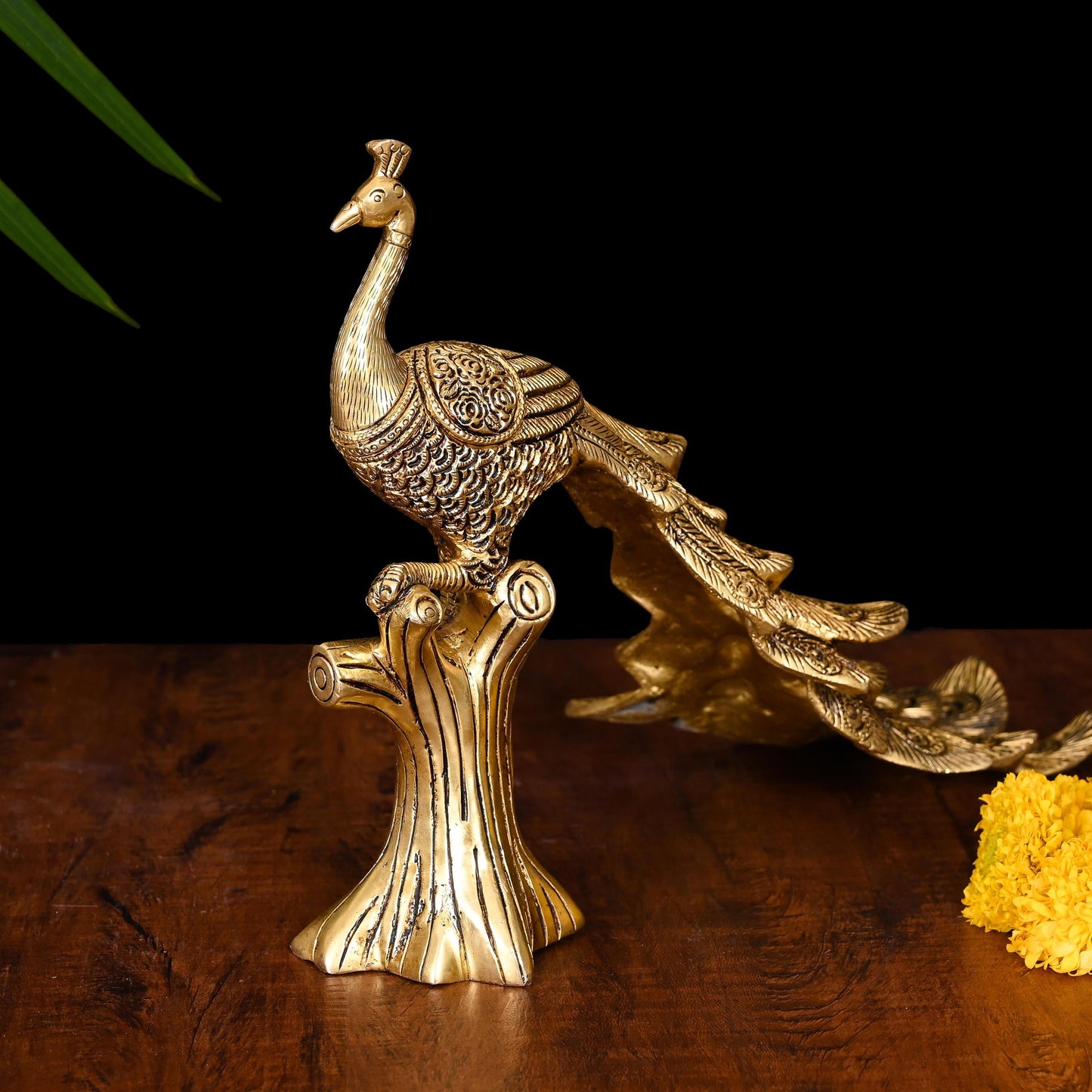 Brass Peacock Figurine (8.5 Inch)