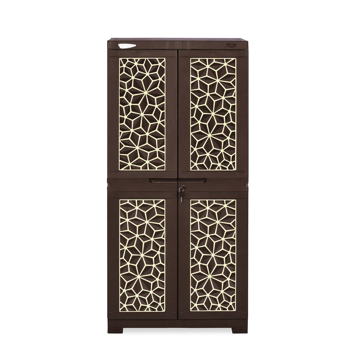 Nilkamal Freedom Mini Medium (FMM) Star Plastic Storage Cabinet (Weathered Brown & Biscuit)