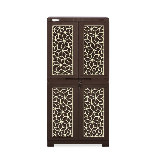 Nilkamal Freedom Mini Medium (FMM) Star Plastic Storage Cabinet (Weathered Brown & Biscuit)