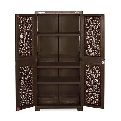 Nilkamal Freedom Mini Medium (FMM) Star Plastic Storage Cabinet (Weathered Brown & Biscuit)
