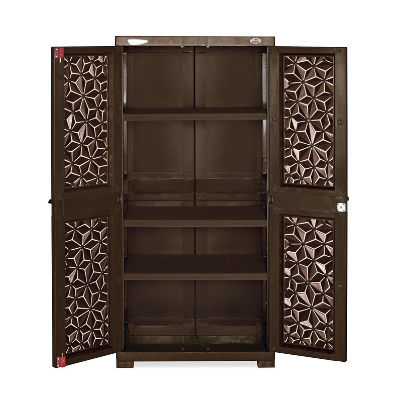Nilkamal Freedom Mini Medium (FMM) Star Plastic Storage Cabinet (Weathered Brown & Biscuit)
