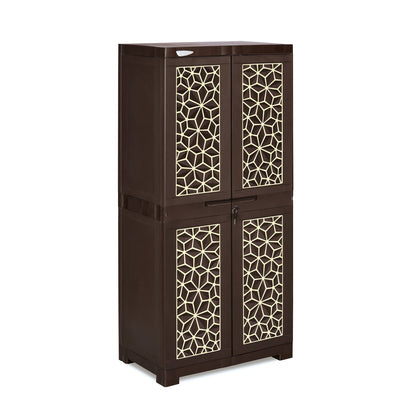 Nilkamal Freedom Mini Medium (FMM) Star Plastic Storage Cabinet (Weathered Brown & Biscuit)