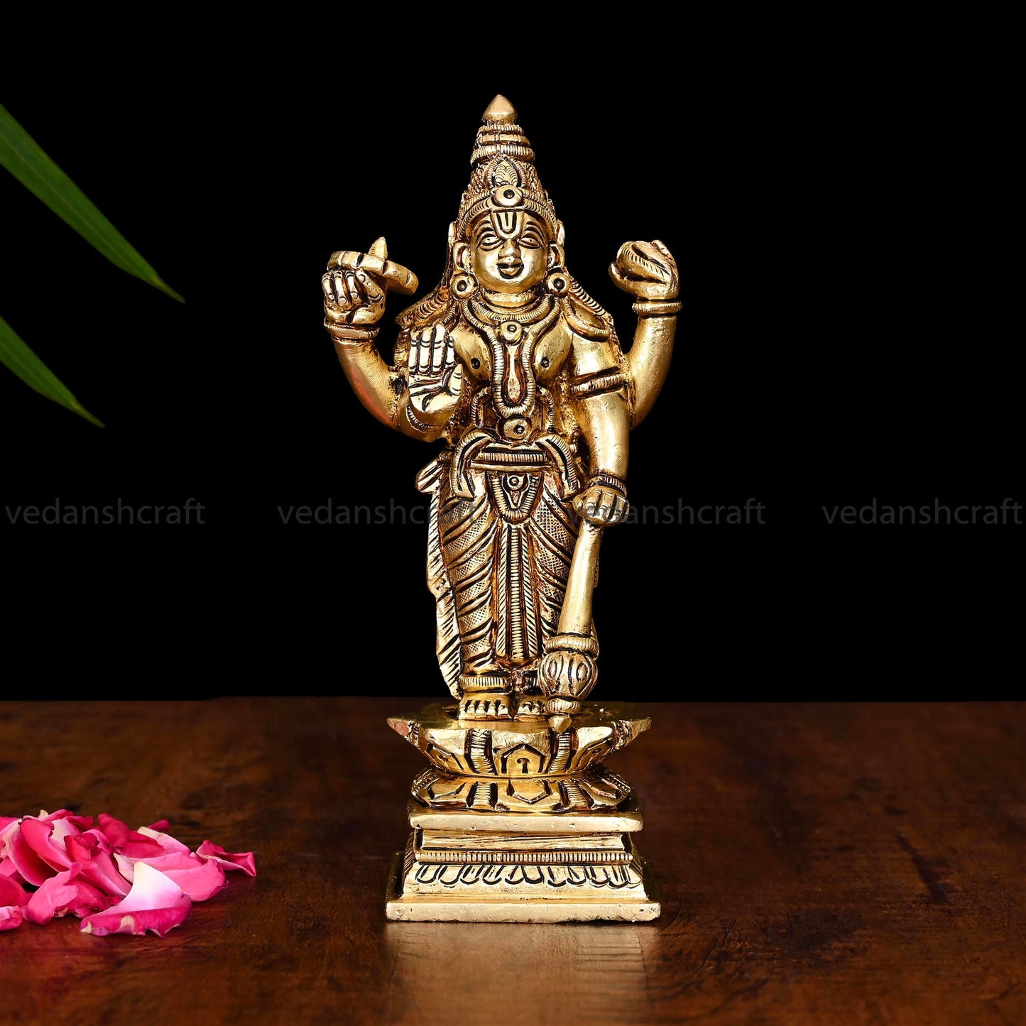 Brass Lord Vishnu Idol (7 Inch)