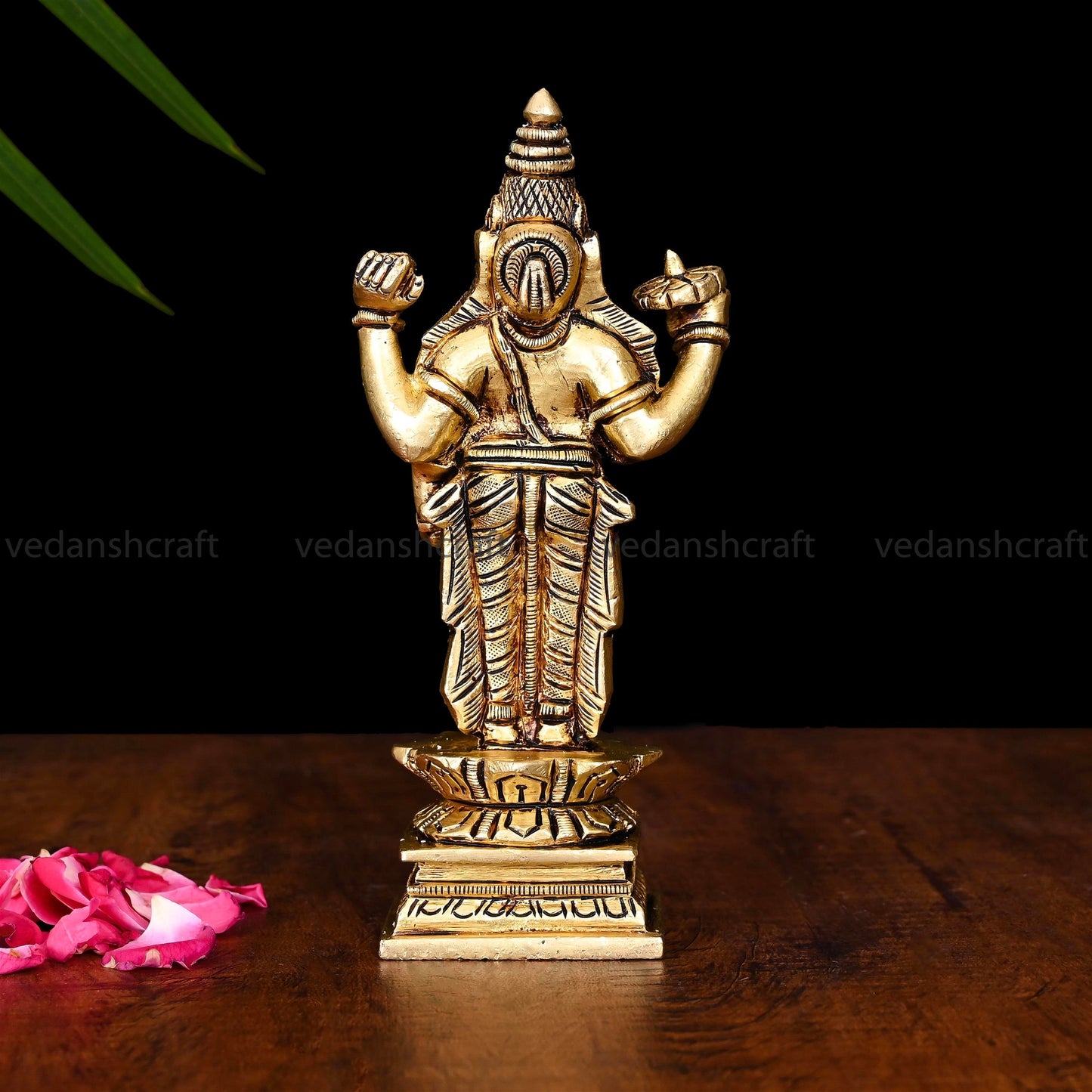 Brass Lord Vishnu Idol (7 Inch)