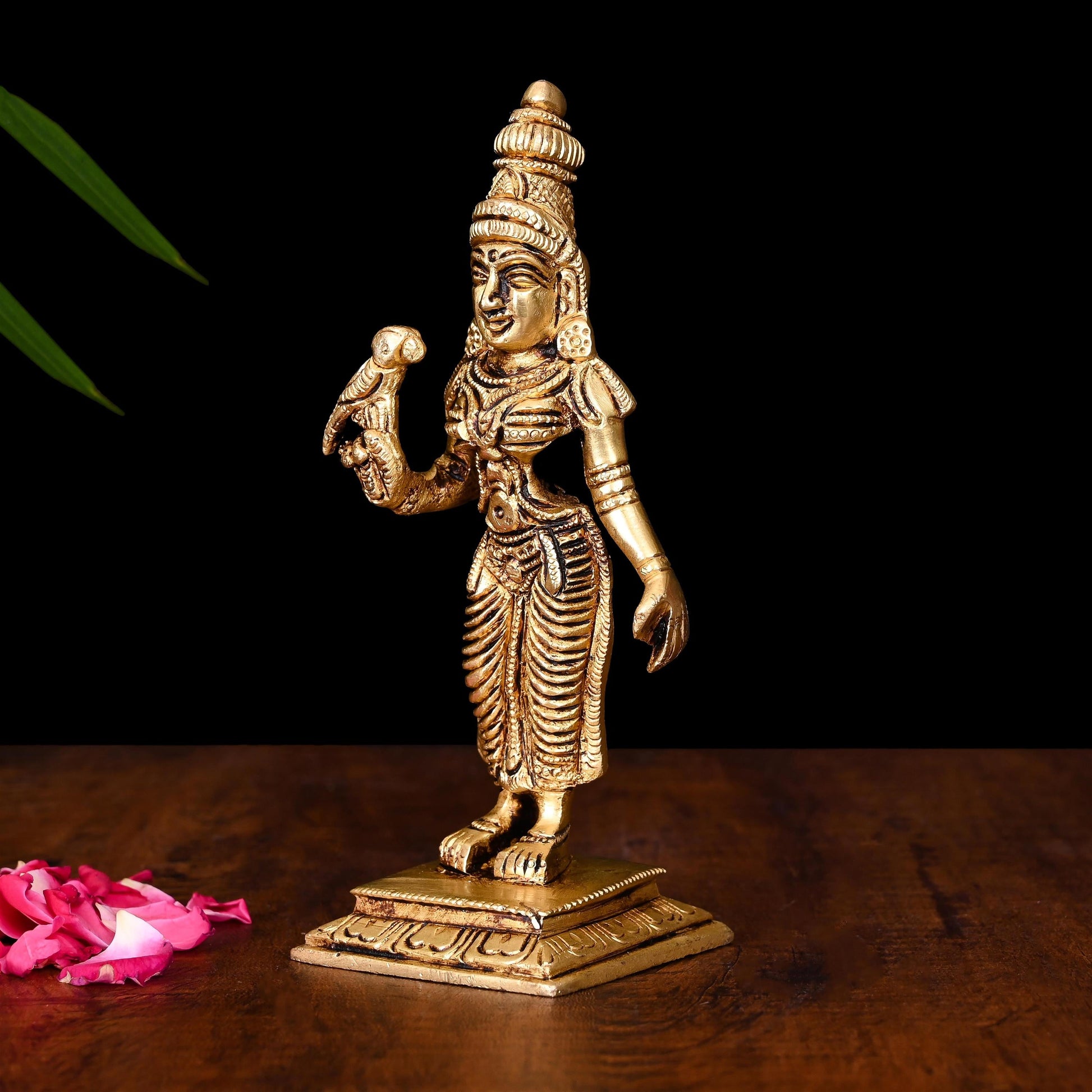 Brass Madurai Meenakshi Devi Idol (6.5 Inch)